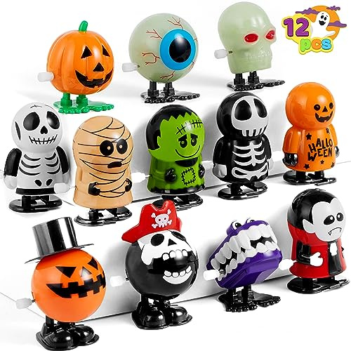 JOYIN 12 Stück Halloween-Aufziehspielzeuge als Kindergeschenke, Aufziehspielzeuge in großen Mengen für Halloween-Partygeschenke, Goodie-Bag-Füller, Geschenke für Schüler im Klassenzimmer