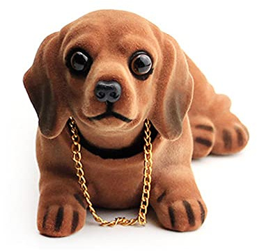 Rayberro Shaking Head Dachshund Figurine Car Dashboard Decoration, Nodding Dachshund Statue Car Vehicle Decor Creative Dog Sculpture Tabletop Ornaments Collectible Crafts Home Office Decor