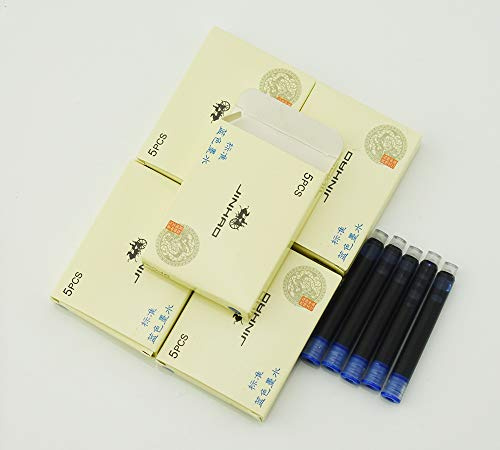 Jinhao - Cartucce d'inchiostro per penna stilografica, colore blu, misura standard internazionale, set da 30 pezzi