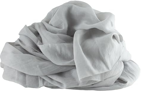 100%Mosel Musselin Tischläufer, in Cool Grey (48 cm x 5 m), 66 g/m²