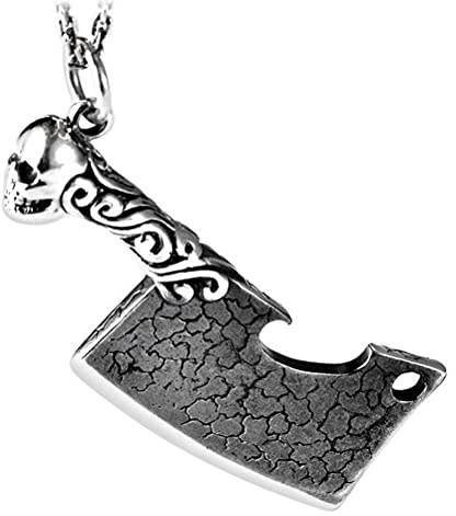 WOZUIMEI Pendentif de Style Chinois S925 en Argent Sterling Rétro Crâne Personnalité Dominatrice en Argent Sterling Richesse Route Argent Couteau de Cuisine Pendentifpendentif Pas de chaîne