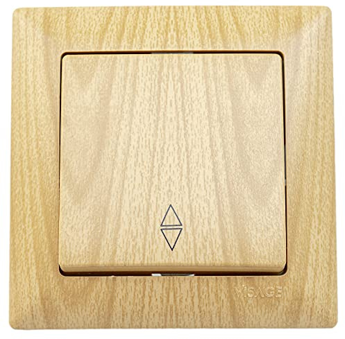 Gunsan Visage Changer Switch Frame + Flush-Mounted Insert + Cover Wood Look Light Oak