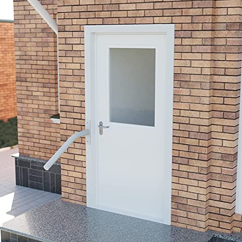 Metall-Handlauf Handlaufbügel Haltebügel Treppenbügel Haltegriff Stützgriff - für Treppen Treppenhaus Treppengeländer Eingang Pool Haus Garten Toilette (Weiß)