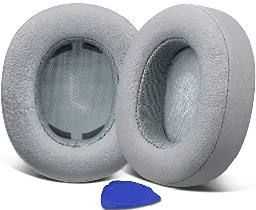 SOULWIT Ersatz Ohrpolster für JBL E55BT Over-Ear-Kopfhörer, Ersatzpolster mit weicherem Protein-Leder (Grau)