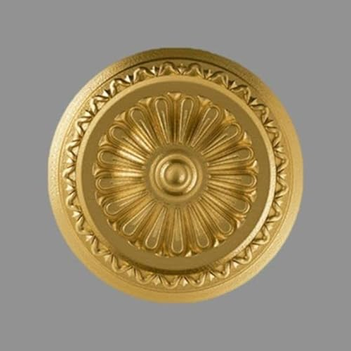 PROVISTON | Rosetta bloccata | Polistirolo | Diametro 340 mm | Oro | Alta qualità | Stabile | Assemblaggio semplice | Rosette a soffitto | Design a parete