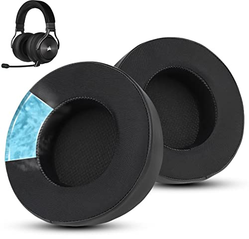 Wzsipod Coussinets de Remplacement Premium pour Corsair Virtuoso - Gel Frais et Tissu Confort pour Virtuoso RGB Wireless/SE/XT - Confort et Qualité Supérieurs (Noir)
