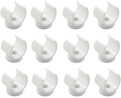 Litoexpe 1 Inch Plastic PEX Pipe Support Hangers - 25mm PVC Pipe Holder, White Clips, 12pcs Tubing Clamp Tool
