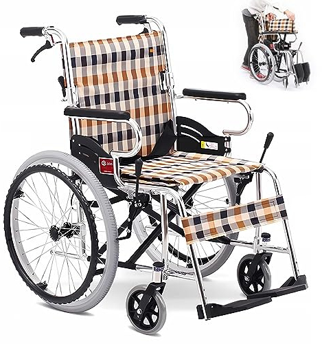 GHBXJX Ultraleicht Rollstuhl Faltbar Leicht Aktivrollstuhl, Rollstühle mit Trommelbremse, Aluminium Rollstuhl für die Wohnung, Reiserollstuhl für ältere und Behinderte Menschen