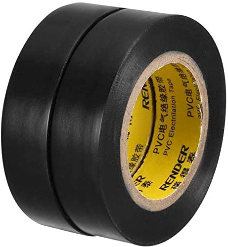 XYWHPGV Cinta aislante 16,5 mm / 0,63 pulgadas Ancho 15 m / 49,2 pies de largo 0,125 mm Cinta eléctrica de PVC gruesa clasificada para un máximo de 600 V -20-80 ℃ Usar negro 2 piezas(99bf9 753c5 a74a