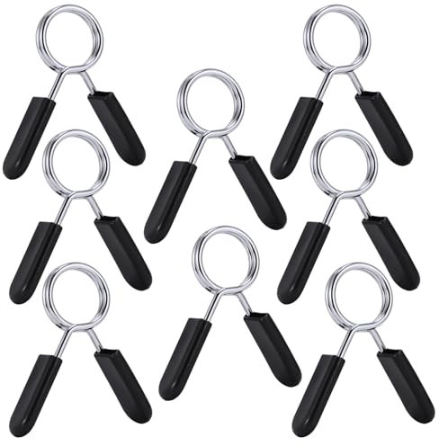 XiangSKY Spinlock Collars Barbell Clips 8Pcs 25mm Barbell Clamps Dumbbell Lock Clips, Weight Clips for Bars for Barbell Bars Gym Fitness Training Weight Lifting Equipment