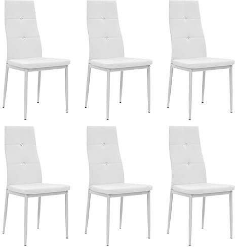 THOYTOUI Esszimmerstühle 6 STK. Arbeitsstuhl Dekorative Stühle Essstühle Küchenstühle Geeignet für Küche Atelier Bar Arbeitszimmer Kunstleder Weiß
