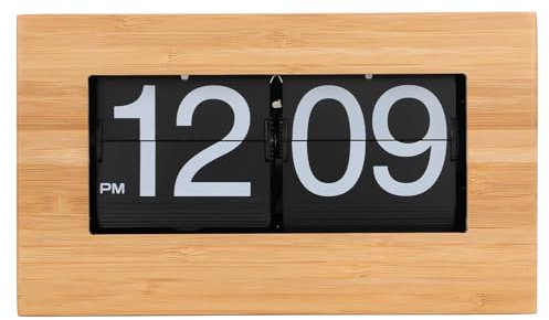 lyrlody Große Number Flip Down Clock, Stressabbau Digitale Flip Clock mit Minimalistischem, Auto Flip Uhr Digitale Uhr große Zahlen Flip für Zuhause Büro Dekor (schwarzer Hintergrund)