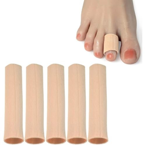 5 Stück Zehentrenner, weiche Gel-Zehenschützer Zehenkappen Geschlossener Zehenschutz Zehenabstandshalter Ballenpads Schmerzlinderung für Corns Remover,Callus Kissen, Bunion Behandlung, Schwielen