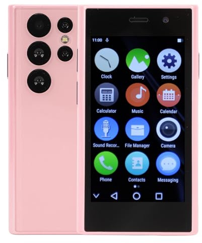 Sxhlseller XS24Pro Small Smartphone, Mini 4G Smartphone 2GB 16GB, 3.0 Inch Kids Cell Phone Real - 2MP 6MP Camera, 1950mAh, Dual SIM Dual Standby, for Android 9.0 (Pink)