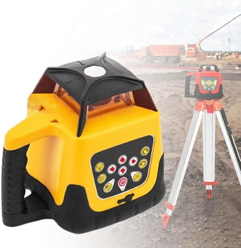 Self-Leveling Laser Level 360 Degrees, 500m Range, Laser Leveling Device -20ºC - 45ºC, Continuous Work 20 Hours,Yellow