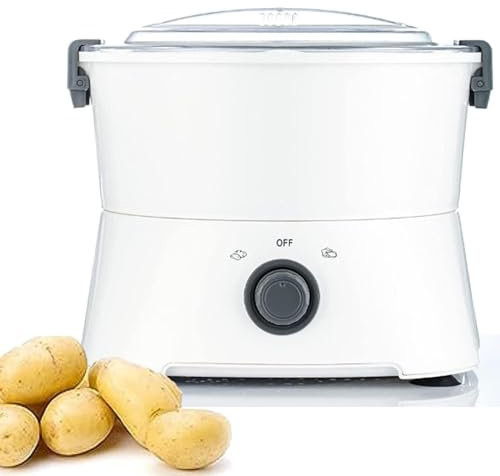 HKFGSHOP Peladora De Patatas Eléctrica, Máquina Peladora De Patatas, Máquina Giratoria para Ensalada De Verduras, Capacidad De 1 Kg/operación con Un Solo Toque, para Restaurante De Cocina Casera