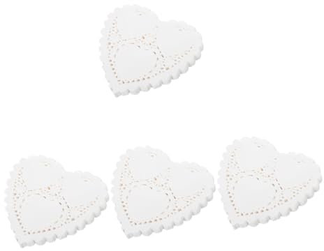 Gatuida 4 Set Centrini Di Carta Per Matrimoni Cottura Al Forno Decorazione Colorato Decorato Tovaglioli Napkin Centrini Per Il Cibo Arredamento Centrini Alimentari Bianca 300 Pezzi * 4
