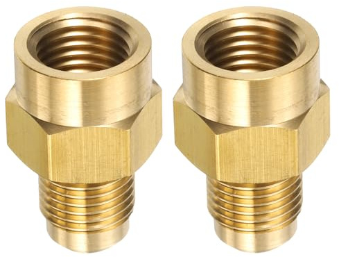 QUARKZMAN 2pcs Raccordi a Tubo in Ottone Flare 5/16 OD x 1/4 NPT Femmina | Half Union Adattatore Gas Flare Coppie Ottone Connettore Tubo, per Sistemi Gas, Ottone