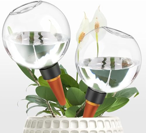 ltoSrfnb Arrosage des plantes d'intérieur, distributeur d'eau, 2 pièces de 500 ml en forme de boule, système d'irrigation automatique, idéal pour le bureau, la maison et les petits jardins