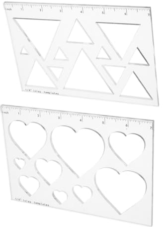 jojofuny Modelli per Router in Acrilico 2 Pezzi per Intarsi Legno, Alta Precisione e Facile Manutenzione, Forme Cuore e Triangolo, per Uso Professionale e Fai-da-te