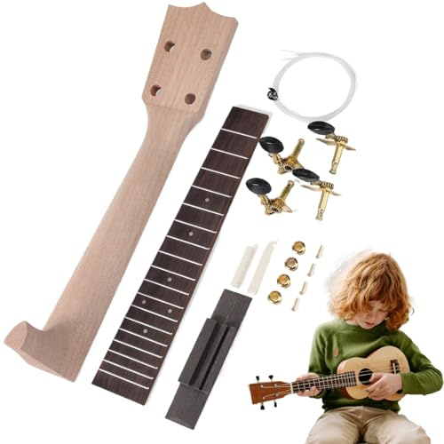 Ukelele 23 adulto - soprano ukulele | Baritono ukulele | Kit collolo | ukuleles | Kit di costruzione di chitarra ukelele con manuale di assemblaggio | Wood Ukuleles Neck Installation Strumenti per