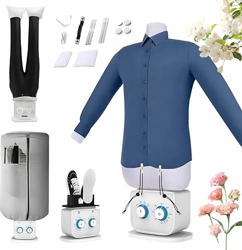 Fer à Repasser Vapeur, Machine à Repasser Automatique Mains Libres, Durée Et Température Réglables, Sèche-linge Gonflable à Air Chaud, Réservoir D'aromathérapie Intégré, Pour Chemises, Pantalons