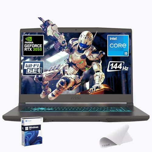 MSI Thin 15.6 inch FHD 144Hz Gaming Laptop-Intel Core i5-13420H-NVIDIA GeForce RTX 3050 -Window 11 Pro-W/Mouse pad (64GB RAM | 4TB PCIe SSD)