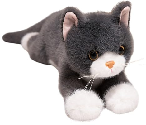 champracer Kuscheltier Katze Lebensecht,Simulation Kurzhaar Katze Plüsch Spielzeug Puppe, 45cm Simulation Kurzhaar Nette Katze Puppe Flauschigen Plüsch,Stofftierpuppe Geschenk für Kinder (45cm,Blaue)