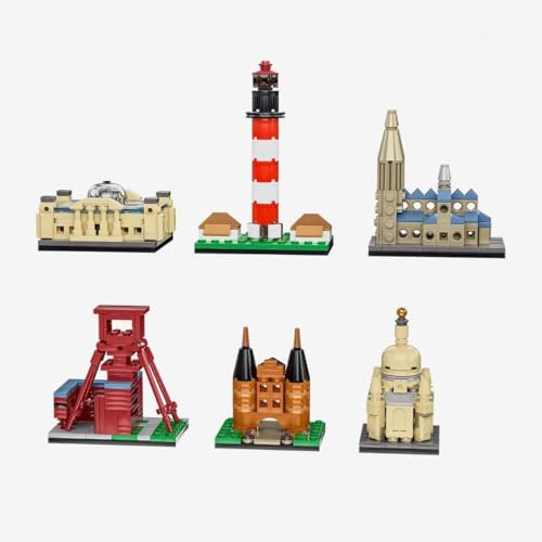 BlueBrixx Pro 108792 – Mini Architektur Serie 4 Kollektion aus Klemmbausteinen mit 586 Bauelementen