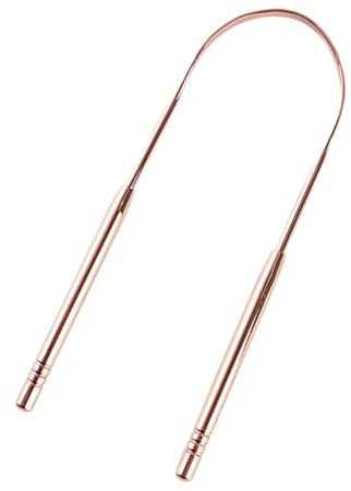 LOLIPPYY 2 pezzi Raschietto per Lingua in Acciaio Inossidabile Pulizia Orale Regolabile per Freschezza e Rimozione Tartaro con Colori Argento e Oro