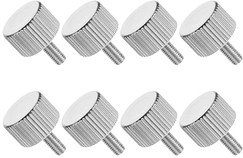 QUARKZMAN tornillos de mariposa de cabeza moleteada plana M3 x 8 mm, de acero al carbono macizo, con rosca completa, para iluminación, electrodomésticos y equipos electrónicos, plateado