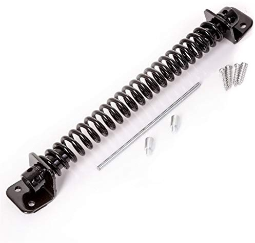 10 250mm Adjustable Door Auto Closer Spring + Fixings - Black Garden Gate/Door Spring