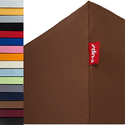 r-up Beste Spannbettlaken 200x220-220x240 bis 35cm Höhe viele Farben 95% Baumwolle / 5% Elastan 230g/m² Oeko-TEX stressfrei auch für Wasserbetten (braun)