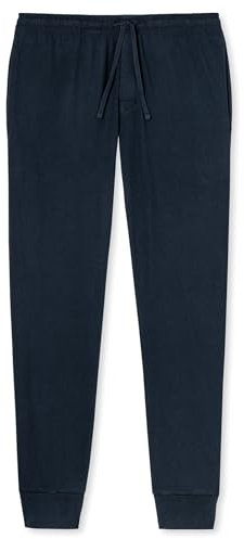 Schiesser Herren Lange Schlafhose Mit Bündchen - Mix + Relax Schlafanzughose, Dunkelblau_163839, 54 EU