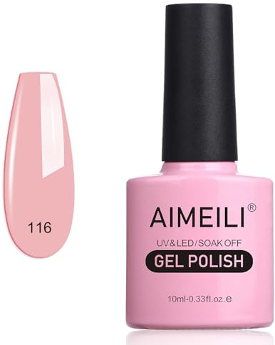 AIMEILI Pastel Nude Gel Nail Polish Soak Off UV LED Gel Varnish - Camellia Japonica (116) 10ml