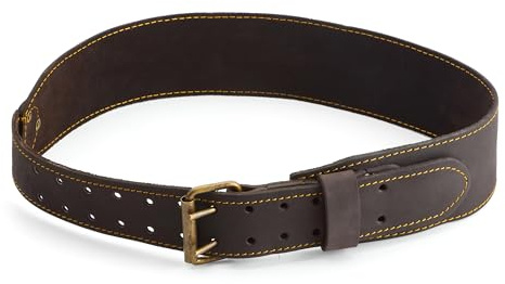 OX Pro XL 3 Inch Wide Leather Tool Belt made of Full Grain Oil-Tanned Leather - Tool Pouch Belt for Men with Rivet Reinforcements - 40 to 51 Length - Cinto Carpinteiro