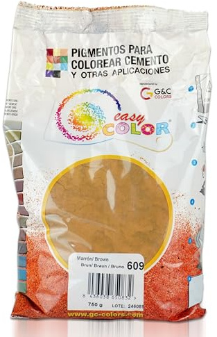 G&C Colors, S.A. Easy Color pigmento Marrón 609 para cemento, mortero y hormigón (Óxido de Hierro) (Marrón 609)