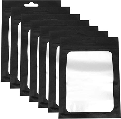 AYWFEY - Bolsas de almacenamiento de alimentos con ventana transparente, con cierre térmico, 100 unidades, color negro mate, 100 unidades
