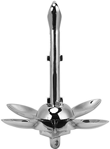 Tbest Bootsklapp Grapnel Anker für Boote, 304 Edelstahl Marine Grapnel Faltanker für Fischerboot-Gummiboot-Kanu-Yacht