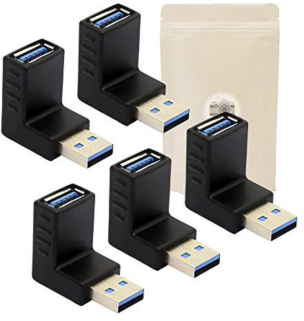 5x Adattatore USB 3.0 maschio/femmina con gomito da angolo retto 90° - USB 3 tipo A - Adaptout marca francese