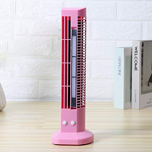QREZ Ventilador De Torre Silencioso, Ventiladores Oscilante Ventilador De Pie USB 2 Niveles De Velocidad con Luz LED Adecuada para El Hogar Y La Oficina,Rosado