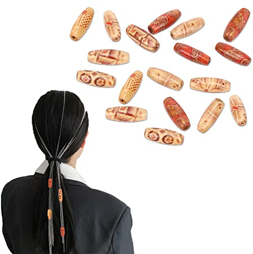 HERCHR 200pcs Holzperlen Makramee, Natürliche Bunte Holzperlen Zum Auffädeln DIY Crafts Perlen für Schmuck machen Diy Armband Halskette Haar Handwerk, 23x8mm