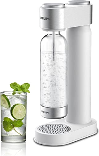 Philips Sparkling Water Maker Soda Maker Soda Streaming Machine for Carbonating with 1L Carbonating Bottle, Seltzer Fizzy Water Maker, Compatible with Any Screw-in 60L CO2 Carbonator(NOT Included)