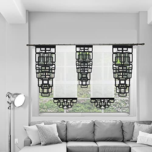 TOP Fertig-Gardine aus Voile Top Design Schöne Küche-Gardine mit Kräuselband AG52 Modern (Muster 1)