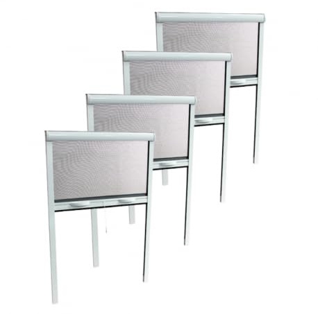 Pack éco de 4 moustiquaires enroulables Verticales ALU H220 cm x L160 cm Blanc