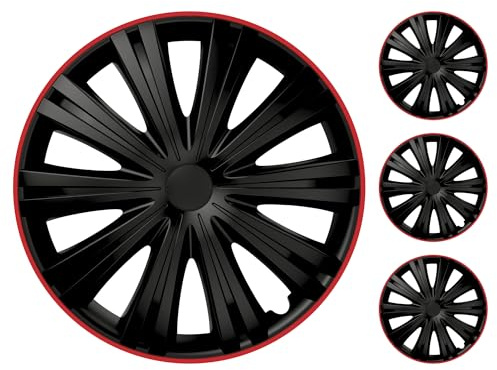 M MOTOS 4er Radkappen 14 Zoll - Flexibel, leicht, Schutz vor Verblassen, Universal (14 Zoll), Black, Acrylnitril-Butadien-Styrol
