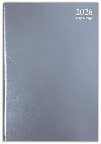 Terminplaner für 2024, A4, A5, A6, Tagesansicht/Wochenansicht, PU-Leder, Ganzjahresplaner, Schreibtisch, Samstag, Sonntag, geteilte Seite (A4, Dap, Grau)