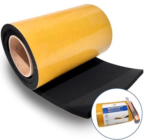 Mousse autocollante, Protection Mur Garage pour Voiture autoadhésive, Isolation phonique Voiture, Couleur Noir, Mousse EPDM, Bricolage et insonorisation. (Largeur 20cm, Longueur 1m, Épaisseur 3 mm).