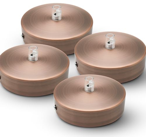 DOJA Barcelona | Rosone Lampadario Soffitto | Bronzo | Confezione da 4 pezzi | Rosone per Lampadario da Soffitto 100x25mm | Rosone da soffitto | Metallo | Rosone Soffitto Moderno Rotondo