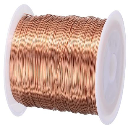sourcing map Alambre magnético de 0,38 mm, alambre de cobre esmaltado de 300 pies, bobina de alambre de bobinado magnético de 100 g, 155C para transformadores inductores